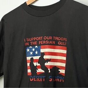 VINTAGE SINGLE STITCH DESSERT STORN Hanes Fifty Fifty T-Shirt Black  Size XL